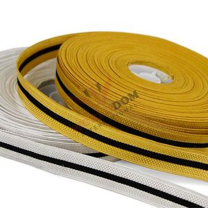 Metal Wire Bullion Trim with Black Stripe