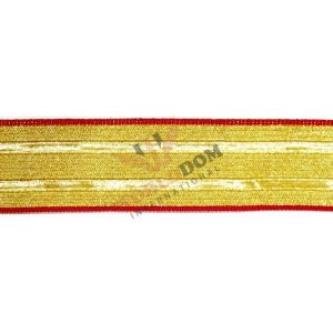 French Galloon Gold Mylar Braid with Red Stripe