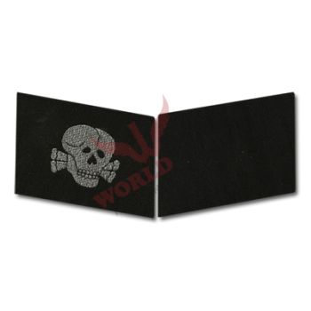 Bevo SS Collar Tabs, Totenkopf Officer, Silver