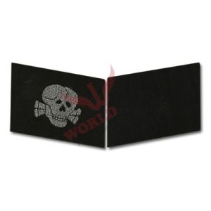 Bevo SS Collar Tabs, Totenkopf Officer, Silver