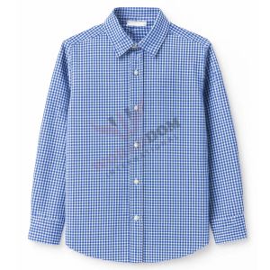 Blue Check School Uniform Shirt for Boys