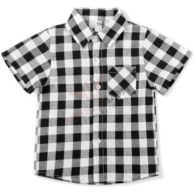 Black and White Check School Uniform Shirt