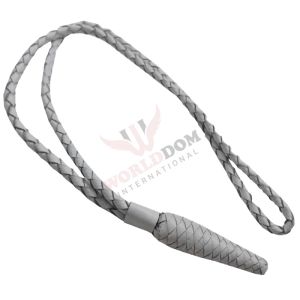 White Leather British Sword Knot Royal Tan White