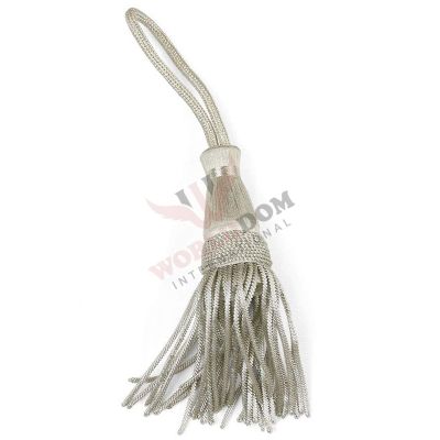 Large Silver Bullion Wire Tassel