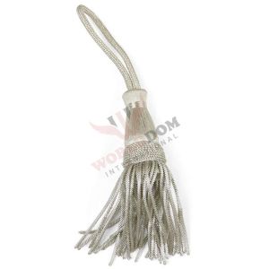 Large Silver Bullion Wire Tassel