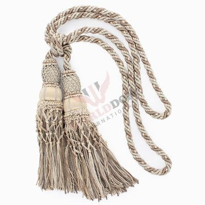 Double Tieback Parchment Beige Tassels