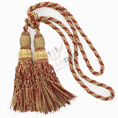 Double Tieback Camel Gold Tassels