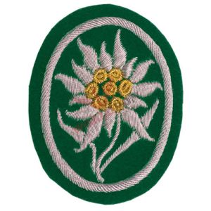 SS Edelweiss Arm Badge Dark Green