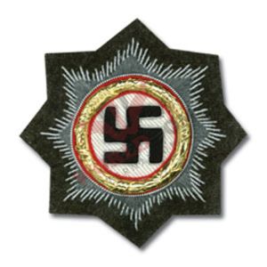 Bullion German Cross in Gold on Field Grey